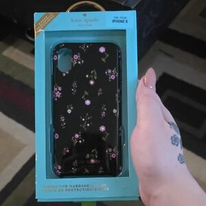 Kate Spade Black and Pink Floral iPhone X Case